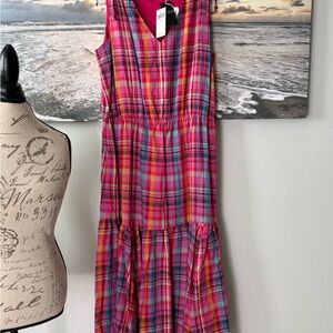 NWT Ralph Lauren Plaid Sleeveless Dress with Stretch Waist